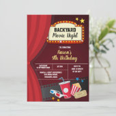 Jardin Film Nuit Anniversaire Fête Invitation (Debout devant)