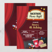 Jardin Film Nuit Anniversaire Fête Invitation (Devant / Derrière)