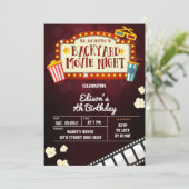 Jardin Film Nuit Anniversaire Fête Invitation (Debout devant)