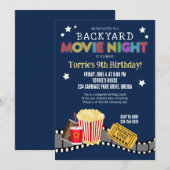 Jardin Film Nuit Anniversaire Fête Invitation (Devant / Derrière)