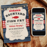 Jardin Fish Fry 30th Birthday Invitation<br><div class="desc">Voici notre charmant Jardin Fish Fry Invitation d'anniversaire! Construite avec des éléments en bois rustique, cette invitation exhale une ambiance campagnarde et cosy, parfaite pour célébrer sous le ciel ouvert. La combinaison classique de rouge, blanc et bleu apporte une touche d'américanité, préparant le terrain à un rassemblement festif. Qu'il s'agisse...</div>