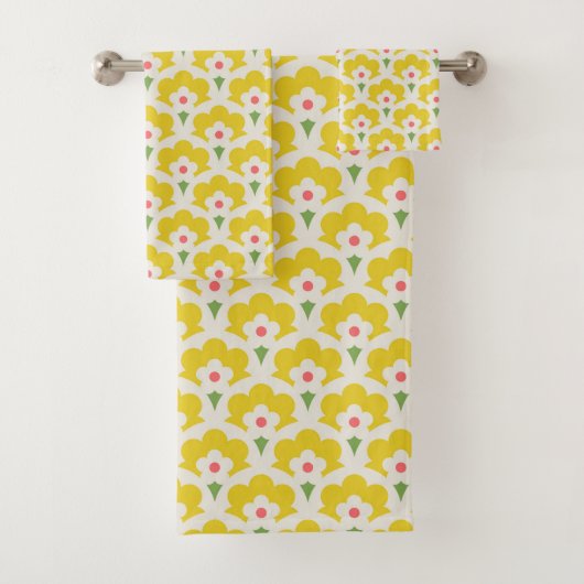 Jardin Fleur Jaune Retro Motif (En situation)