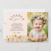 Jardin Fleur sauvage 1er anniversaire Carte de rem (Devant)