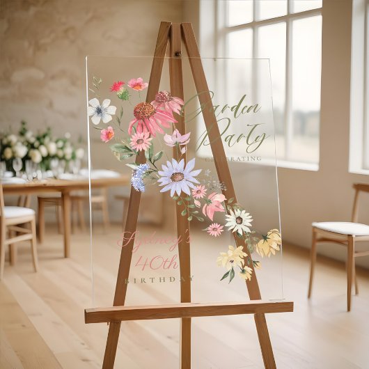 Jardin Fleur sauvage aquarelle Floral Anniversaire