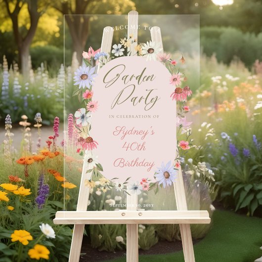 Jardin Fleur sauvage aquarelle Floral Anniversaire