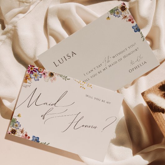 Jardin Fleur sauvage Boho | Carte d'honneur de la 