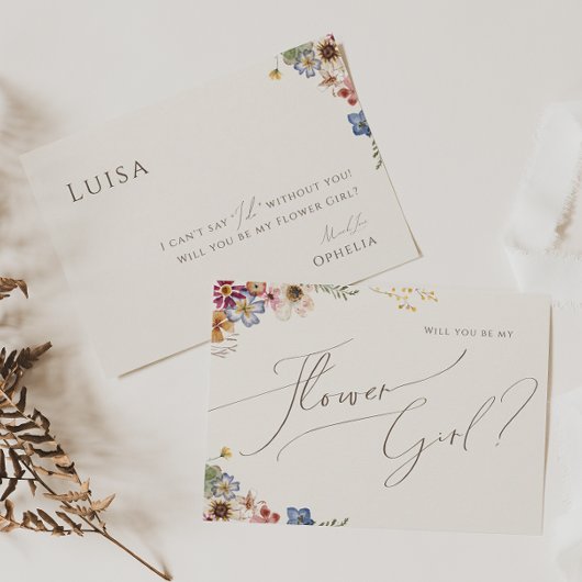 Jardin Fleur sauvage Boho | Carte Fille Fleur Beig