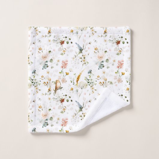 Jardin Fleur sauvage d'aquarelle moderne (Gant de toilette)