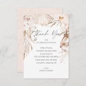 Jardin fleuri beige mariage faveur carte de don (Devant / Derrière)