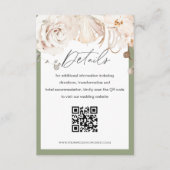Jardin fleuri beige mariage QR code carte de détai (Devant)