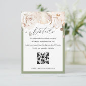 Jardin fleuri beige mariage QR code carte de détai (Debout devant)