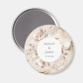 Jardin fleuri Brown-beige aimant de mariage faveur (Recto/Verso)