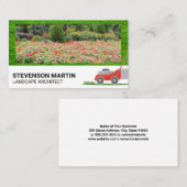 Jardin fleuri | Carte de visite de tour de pelouse (Devant / Derrière)