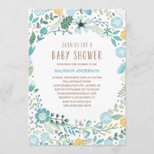 Jardin fleuri Invitation Baby shower