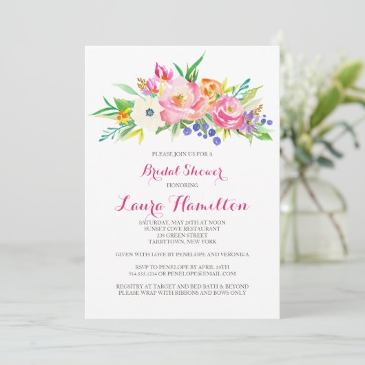 Jardin fleuri | Invitation de douche nuptiale (Debout devant)