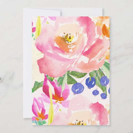 Jardin fleuri | Invitation de douche nuptiale (Dos)