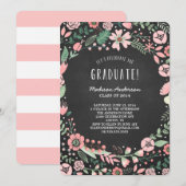 Jardin fleuri | Invitation de la fête de graduatio (Devant / Derrière)