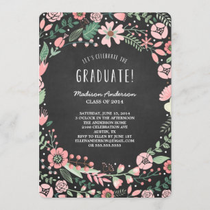 Jardin fleuri   Invitation de la fête de graduatio