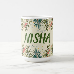 JARDIN FLEURI PASTEL CONCEPTION DE MUG DE CAFÉ