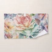 JARDIN FLEURI PASTEL TOUR DE SALLE DE BAINS EN OR (Serviette à main)