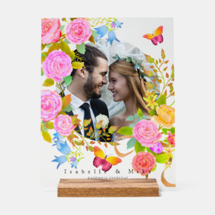 Jardin fleuri romantique photo lilas