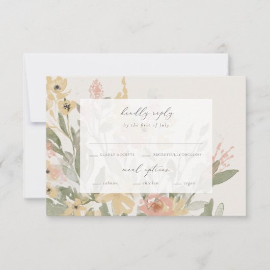 Jardin fleuri RSVP avec menu (Devant)