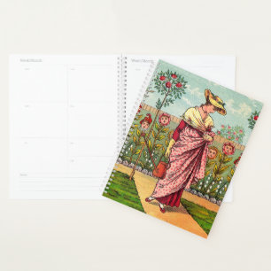 Jardin Fleurir Femme Art Antique