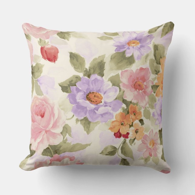 Jardin Fleurs Jaillir Oreiller (Recto)