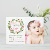 Jardin floral 1er anniversaire Invitation fille ph (Debout devant)