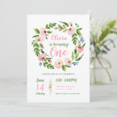 Jardin Floral 1er Invitation anniversaire | Peony  (Debout devant)