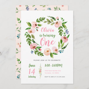 Jardin Floral 1er Invitation anniversaire   Peony 