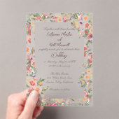 Jardin floral Acrylique clair Faire-part de mariag (In situ (ordinateur de poche))