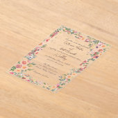 Jardin floral Acrylique clair Faire-part de mariag (Poser)