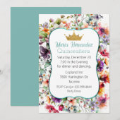 Jardin floral avec Invitation de la Couronne Quinc (Devant / Derrière)