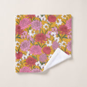 Jardin Floral Boho Jaune Nom Personnalisé (Gant de toilette)
