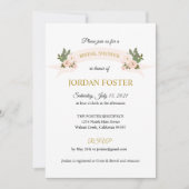 Jardin Floral Crest Invitation nuptiale douche (Devant)