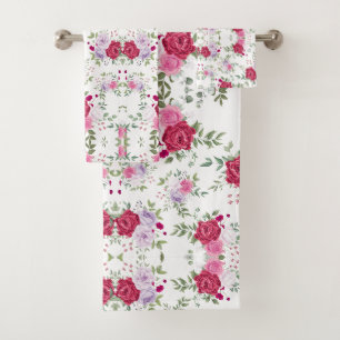 Jardin Floral Élégant Bourgogne & Lavande Rose