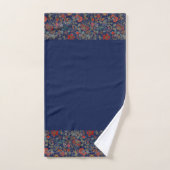 Jardin floral en rouge bordé de bleu foncé (Serviette à main)