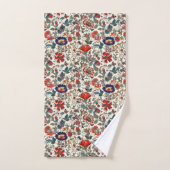 Jardin floral en rouge et bleu foncé (Serviette à main)