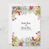 Jardin Floral Faire-part de mariage aux fleurs col (Dos)