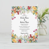 Jardin Floral Faire-part de mariage aux fleurs col (Debout devant)