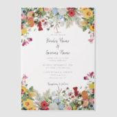 Jardin Floral Faire-part de mariage aux fleurs col (Recto)