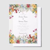 Jardin Floral Faire-part de mariage aux fleurs col (Compenser)