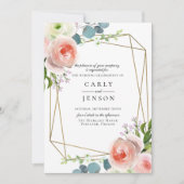 Jardin Floral Faire-part de mariage géométrique (Devant)