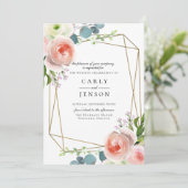 Jardin Floral Faire-part de mariage géométrique (Debout devant)