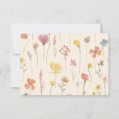 Jardin floral Fleur sauvage délicieux Mariage RSVP (Dos)