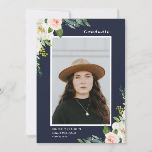 Jardin Floral Graduation Photo Invitation