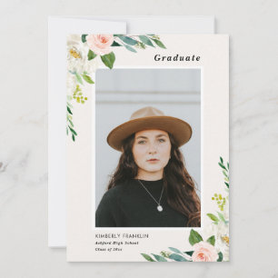 Jardin Floral Graduation Photo Invitation