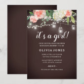 Jardin floral Invitation Baby shower rustique (Devant / Derrière)