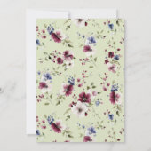 Jardin Floral Mariage Élégant Invitation verte (Dos)